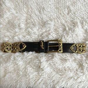Brighton Black and Gold Baroque Belt